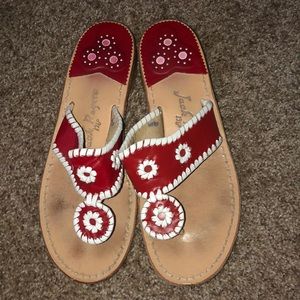 Red and white jack Rogers